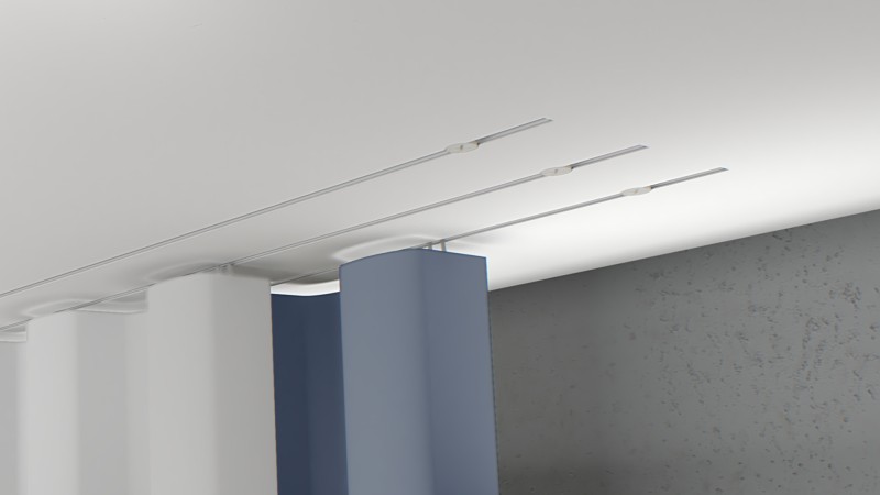 Gardinenschiene Unterputz Invisible 3-läufig