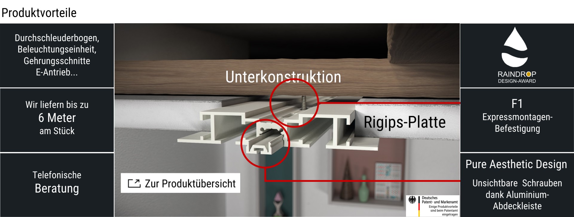 Gardinenschiene Trockenbau