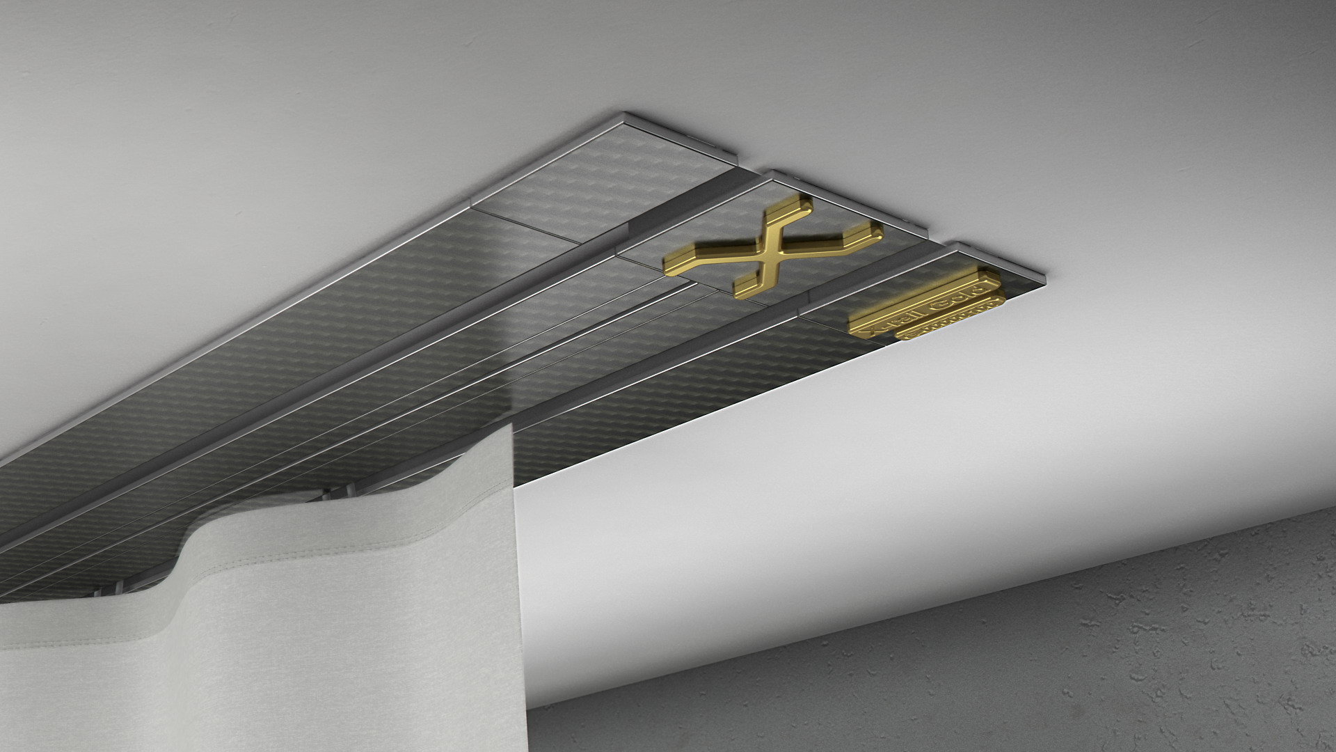 Gardinenschiene Trockenbau X-rail GOLD 2-lfg Carbon