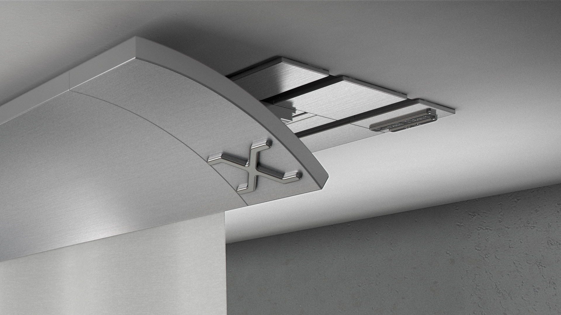 Vorhangschiene Trockenbau X-wave TITAN 1-lfg Edelstahl