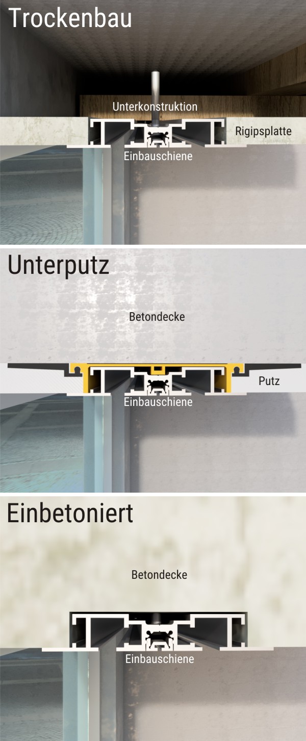Vorhangschiene deckenbündig eingelassen | Nexfour
