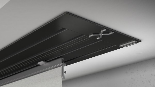 Endkappe X-rail Titan re Alu schwarz 4-lfg (SD)
