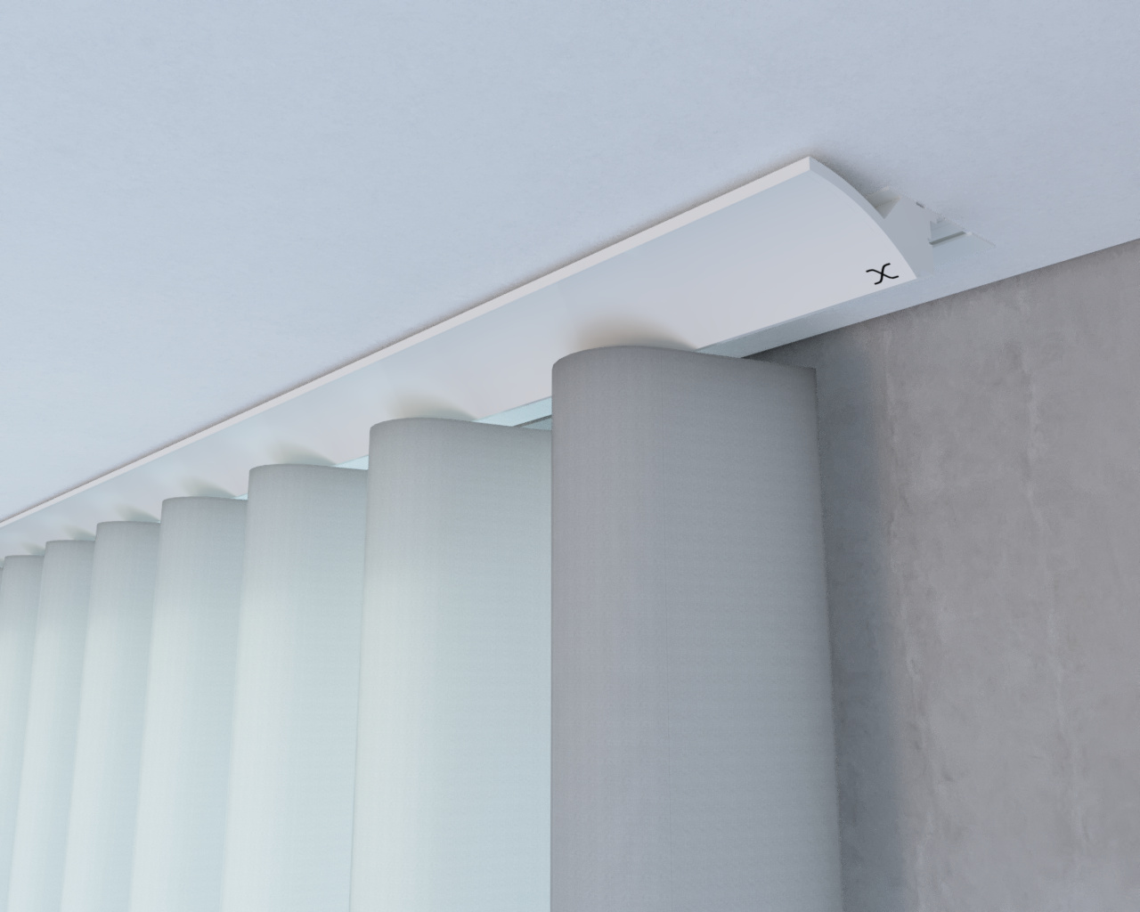 X-wave GOLD 1-5 läufig Alu weiß | Vorhangschiene Trockenbau | Nexfour